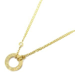Cartier Love Circle Necklace K18 Yellow Gold Diamond